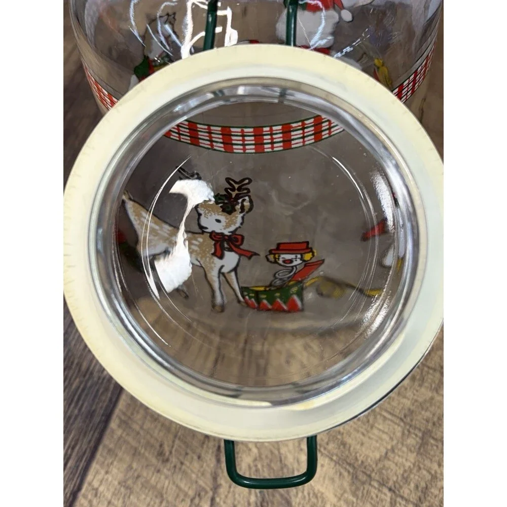 2 Christmas Goose Canisters Anchor Hocking Latching Lid Jars No. 9 Geese